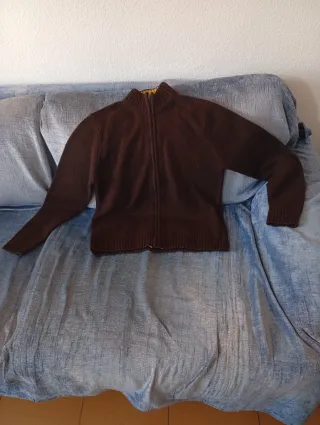 Cárdigan Sfera Marrón Cremallera