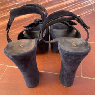 Sandalias YSL modelo Farrah Terciopelo Azul 37,5