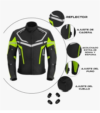 Chaqueta Moto Impermeable Negra y Amarilla