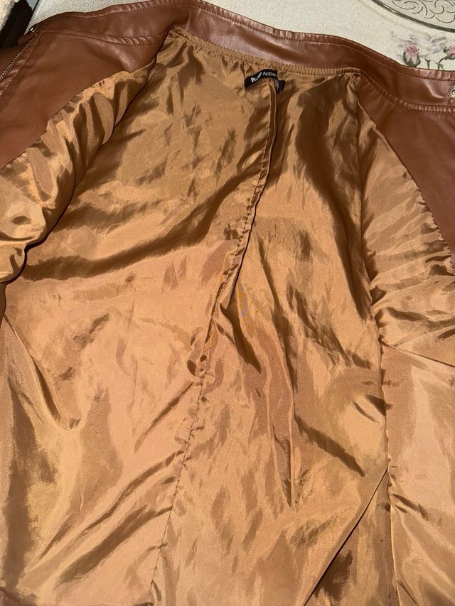 Giubbino ecopelle marrone taglia M