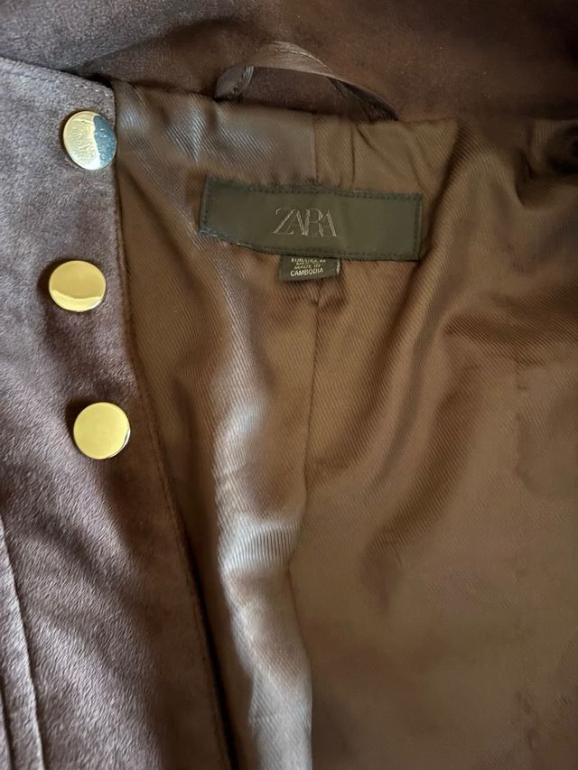 Chaqueta marrón efecto ante