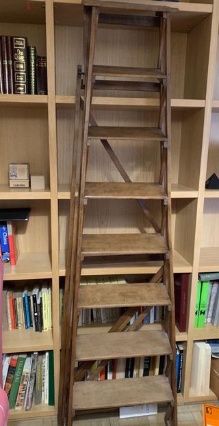 Escalera de madera para biblioteca