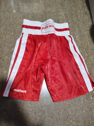 Pantalón de Boxeo RUDE BOYS Rojo y Blanco