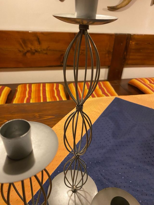 Set 3 Portacandele Metallo