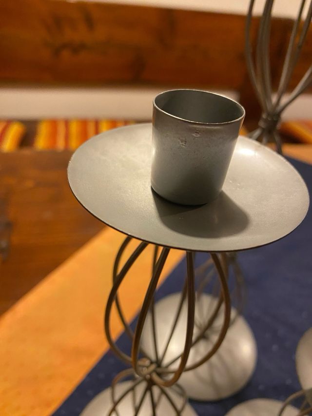 Set 3 Portacandele Metallo