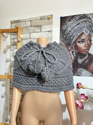 Bufanda Poncho Oysho Gris Talla Única