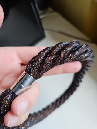 Collana girocollo torchon strass oro/nero