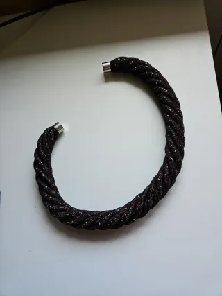 Collana girocollo torchon strass oro/nero