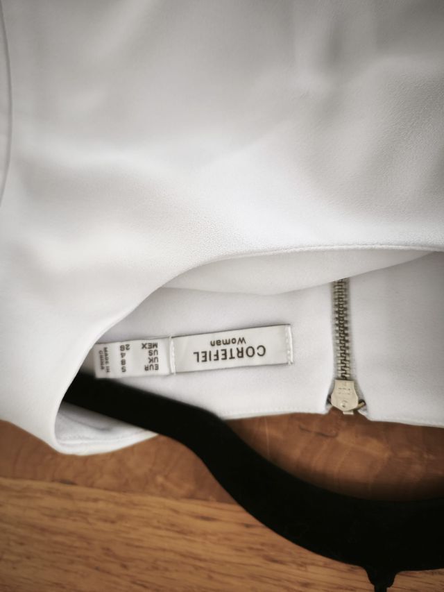 Top Cortefiel Blanco Talla S Elegante