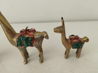 Conjunto 3 llamas bronce decorativas