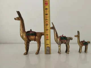 Conjunto 3 llamas bronce decorativas