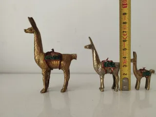 Conjunto 3 llamas bronce decorativas