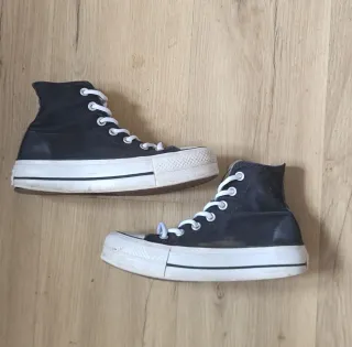 Converse plataforma negras mujer