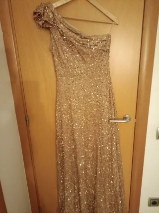 Vestido dorado lentejuelas