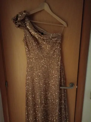 Vestido dorado lentejuelas