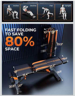 Banco de pesas Bonvork ajustable