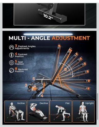 Banco de pesas Bonvork ajustable