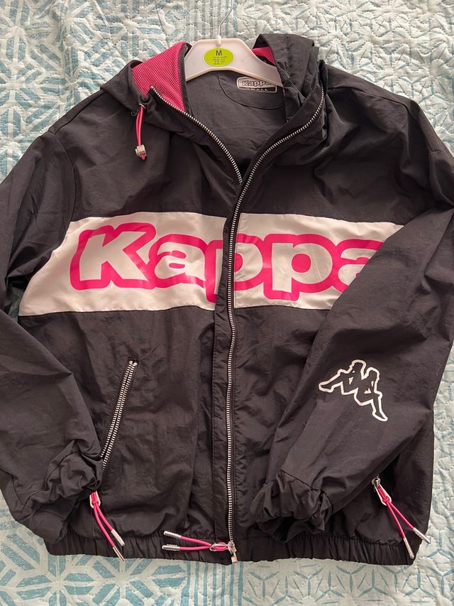 Chaqueta Kappa Negra y Rosa Talla M