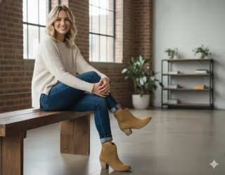Botines de ante mujer marrones