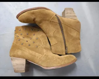 Botines de ante mujer marrones