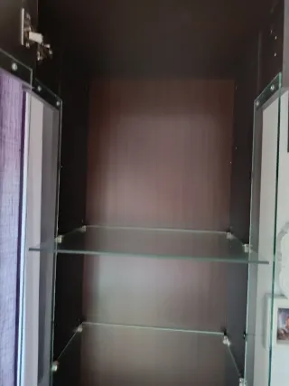 Mueble Vitrina Aparador Madera y Cristal