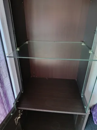 Mueble Vitrina Aparador Madera y Cristal