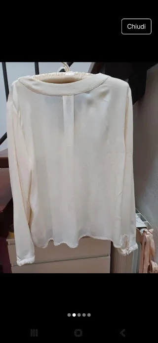 Blusa H&M panna con scollo paillettes