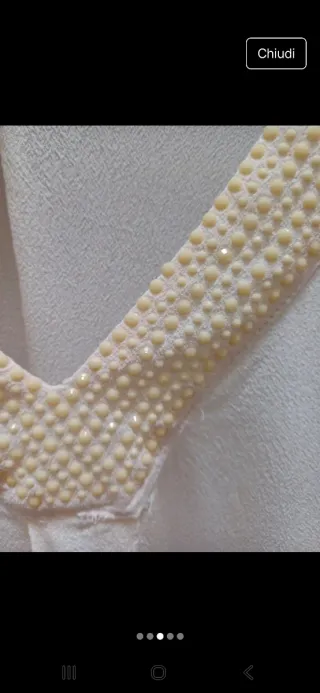 Blusa H&M panna con scollo paillettes