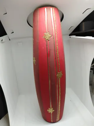 Vaso decorativo rosso e oro