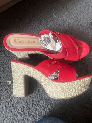 Sandalias Cali Bella Rojas Talla 37