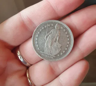 Moneta 2 Franchi Svizzeri 1943 Argento