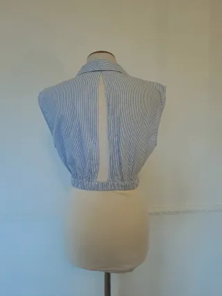 Blusa top rayas azul y blanco