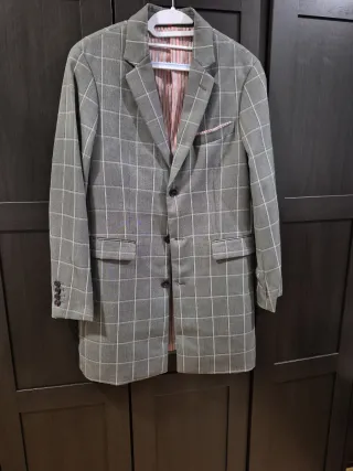 Blazer de cuadros gris para hombre