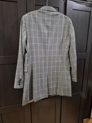 Blazer de cuadros gris para hombre