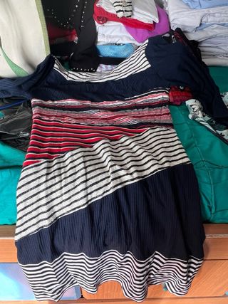 Vestido Desigual Talla M Flores Rayas