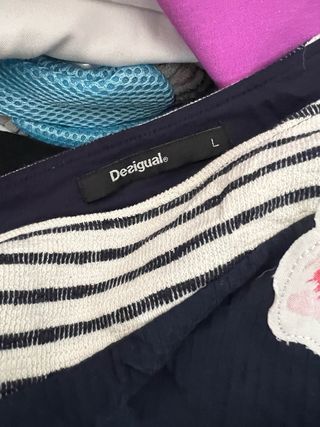 Vestido Desigual Talla M Flores Rayas