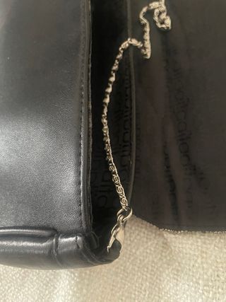 Bolso de fiesta Aïta piel negro y plata