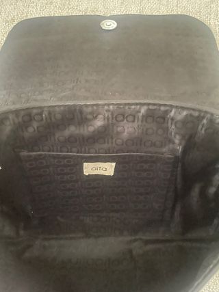 Bolso de fiesta Aïta piel negro y plata