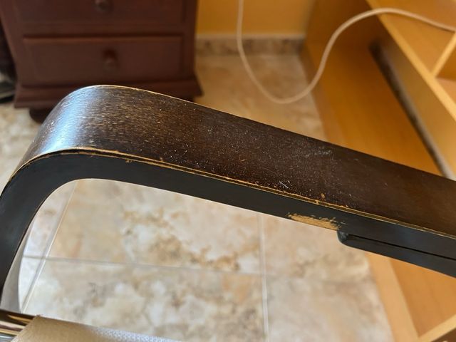 Butaca reclinable tela y madera