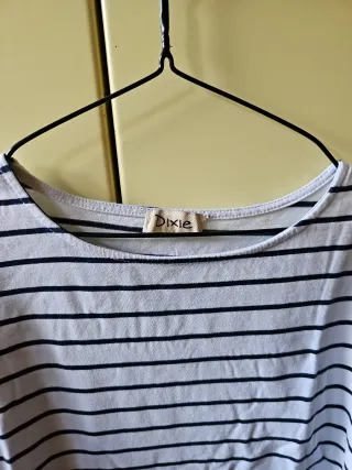 Maglietta cotone over righe sfumate