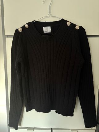 Jersey negro botones dorados Love M talla única