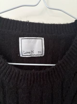 Jersey negro botones dorados Love M talla única
