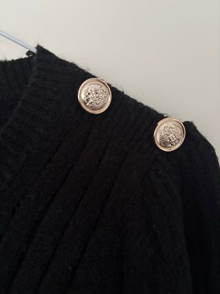 Jersey negro botones dorados Love M talla única