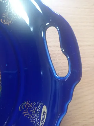 Plato Azul Oro Salamanca (Catedral- Puente Romano)