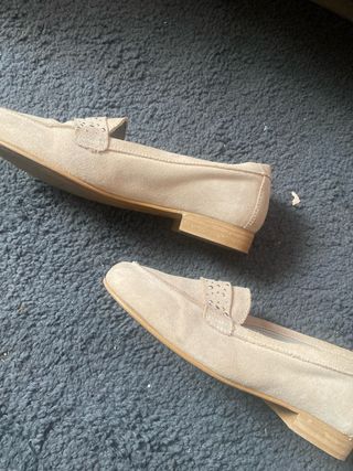 Zapatos planos ante beige talla 37