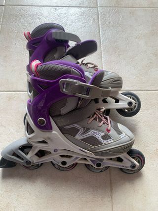 Patines en línea morados y grises talla 36