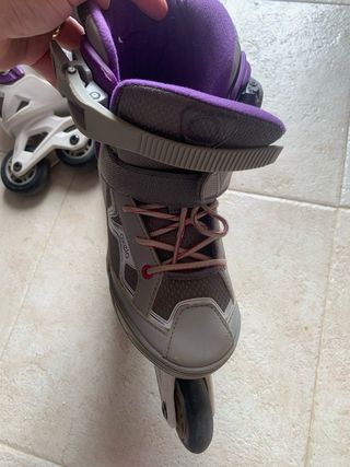 Patines en línea morados y grises talla 36