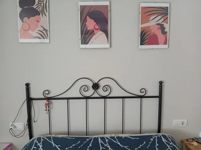 Cabezal de cama metálico negro