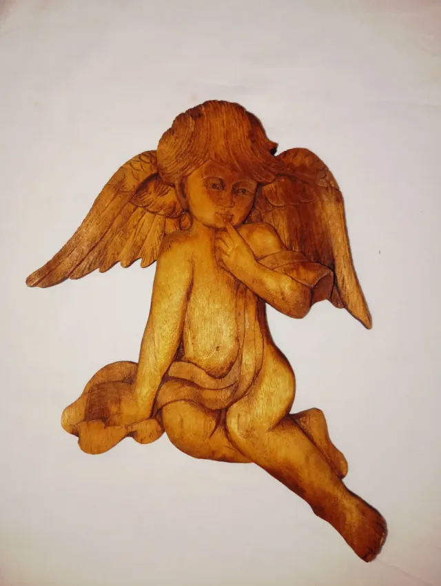 Figura de madeira, anjo