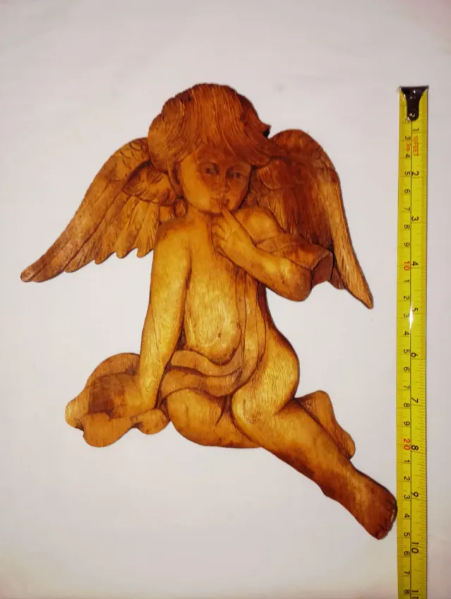 Figura de madeira, anjo